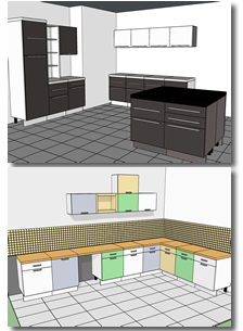 SketchUp Oob kitchen cabinets